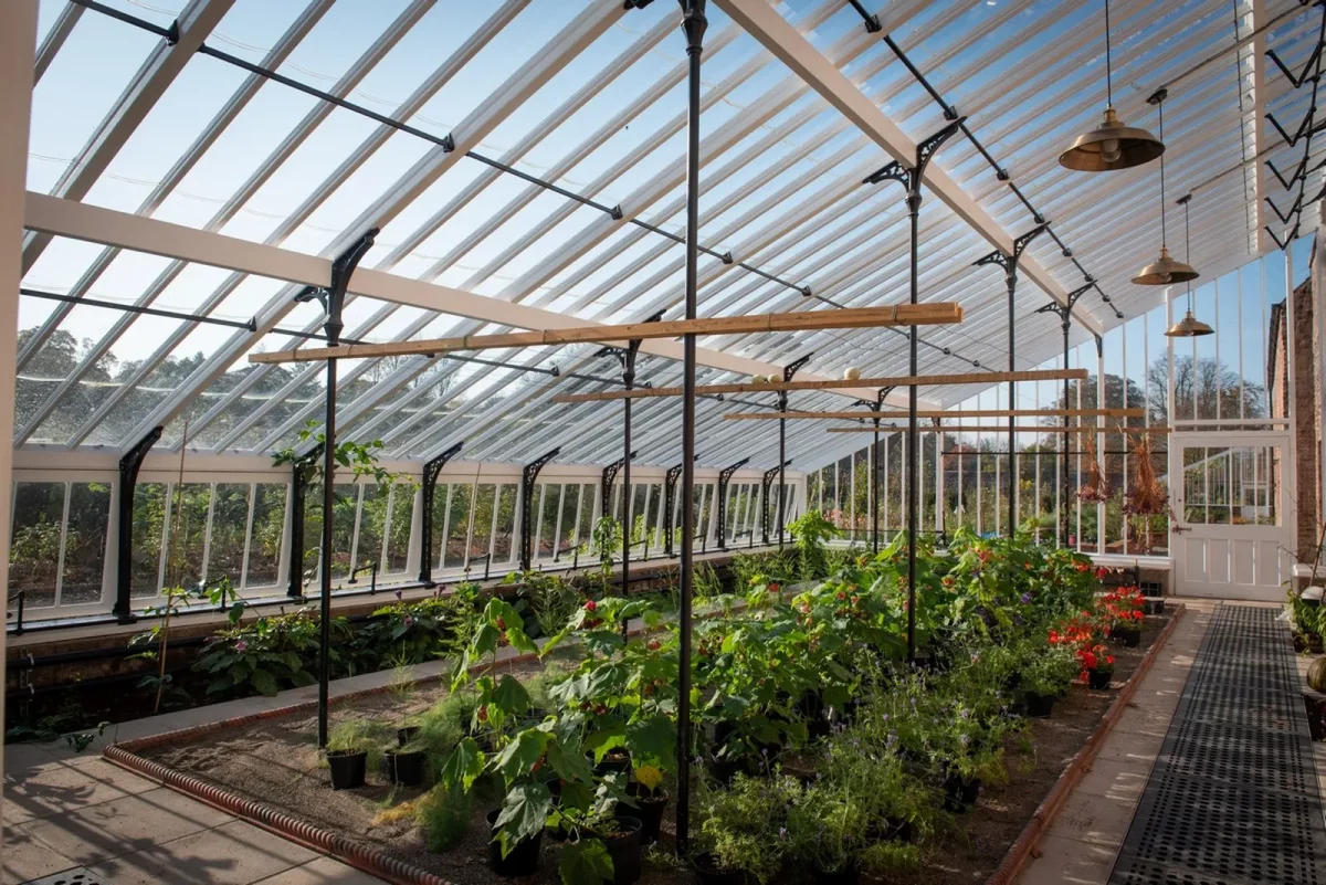 Inside Traditional Victorian Glasshouses Walled Garden