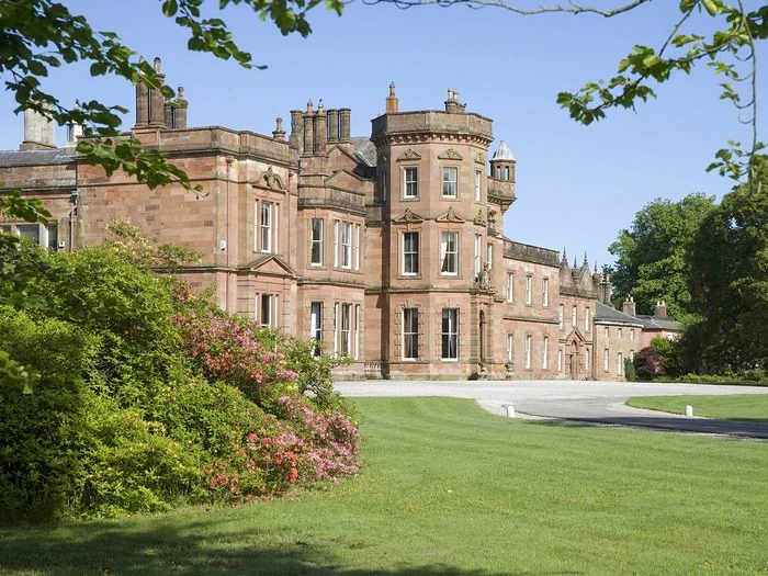 Netherby Hall Front Entrance Spring