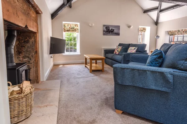 Lounge and Log Burner - Clock Tower Apartment