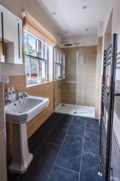 Shower Room with Heated Towel Rail in Sir Walter Scott Apartment